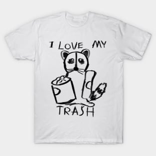 Raccoon Loves Trash Hand Drawn Ver. 2 T-Shirt